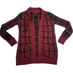 Romeo + Juliet Couture Window Pane Pattern Open Front Knit Cardigan Size S Photo 0