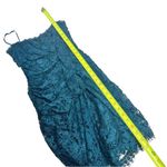 Dolce & Gabbana  Petrol Blue Ruched Lace Bustier Dress Photo 12