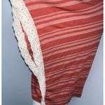 D'closet Womens Boxy Cropped Top Size S M Rust Striped Crochet Boho V Photo 2