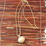 Swavorski Swarovski Crystal Ball pendant Necklace Gold tone on long chain 33” Photo 5