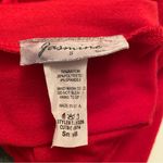 Jasmine Red cropped crew neck top long sleeves with black mesh insets Photo 3