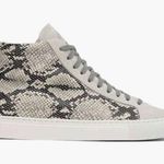 P448  | Star High Top Sneaker Silver Python Snake Print Gray Inside Zipper | 38 Photo 0