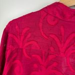 Coldwater Creek Floral Burnout Button Up Shirt Sz PXL Fuchsia Romantic Textured Photo 3