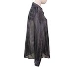 Ellen Tracy  Navy Sheer Striped Button Down Blouse Women’s 8 Evening Party Photo 6