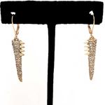 Sam Edelman NEW -  Luxe Rhinestone Studded Gold Spiked Dangle Earrings Photo 1