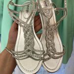 Unlisted Kenneth Cole Silver sparkly beaded sandals w diamanté details 10 Photo 1