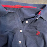 Carolina Herrera  CH Logo Polo Shirt Short Sleeve Blue Red Button Classic M Photo 9