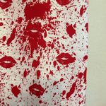 OppoSuits Scary Sherry Bold Red and White Lip Print Pencil Mini Skirt size 8 Photo 3