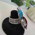 Large Statement Multi Color Bow Stretch Ring Red Photo 1
