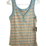Eddie Bauer  Favorite Henley Tank Retro Button Top Womens Size Medium Glacier Photo 0