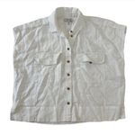 Madewell Womens Flap-Pocket Button Up Linen Shirt S Eyelet White Quiet Luxury Photo 0