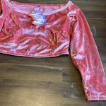 YITTY  Plusshy Shaping Top Pink Velour Velvet Crop Top Long Sleeve 1X Barbie Photo 6