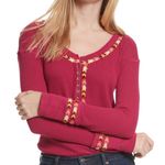 Free People  We the Free Rainbow Thermal Shirt‎ NWT Photo 0