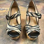 Antonio Melani Zebra Wedges Heels Tan and Black Size 7 M Photo 1