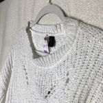 Love by Design Open Knit Crew Neck Long Sleeve Sweater White Pullover Size XL Photo 2
