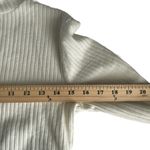 BP . Size Medium White Lettuce Edge Rib‎ Knit Cropped Soft Henley Sweater Photo 4