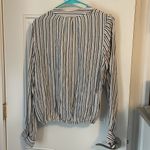 Francesca's Francesca’s button down. Never worn. Size M. Blue & white stripped w/silver. Photo 1