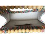 Haute Hippie  Boho‎ Indie Resort Raffia Woven Beaded Handle Bag Colorful Purse Photo 3