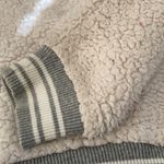 American Eagle Sherpa Half Zip Sweater Size XS White Varsity Pullover Pocket EUC Photo 5