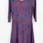 Title Nine Womens Zip Pocket Fit & Flare Paisley 3/4 Sleeve Active Dream Dress S Photo 0