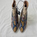 EXPRESS NWT  90s Style Gray Blue Multi Snake Print Stiletto High Heel Boots US 7 Photo 5