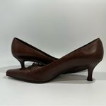 Stuart Weitzman Dark Brown Bow Detail Leather Heels Pumps 8 N Whimsigoth Photo 5