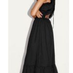 ZARA  Black Eyelet Sleeve Openwork Embroidery Back Maxi Dress Women’s Size Small Photo 1