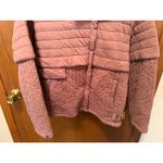 Bernie Bernardo Quilted Puffer Jacket Dusty Rose Button Front Collar Size M Purple Size M Photo 3