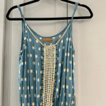 Skeno Jumpsuit Blue‎ and White Pineapple Print size Small Blue Photo 2