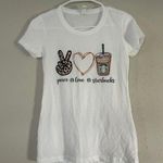 Next Level Apparel 🦋 Ideal by Next Level White Short Sleeve T-Shirt Peace Love Starbuck Small Photo 0