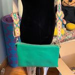 Green Crossbody Bag with Patterned Strap Photo 0
