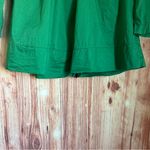 H&M  Vintage Y2K Green Pleated Neckline Back Zip 3/4 Sleeve Blouse Photo 3
