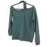 Treasure & Bond  Asymmetrical Off Shoulder Sweatshirt NWT Green Gables  Size XS Photo 6