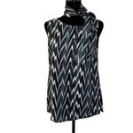 Ann Taylor  Green Black Cream Linen Blend Sleeveless Blouse Versatile Small Photo 5