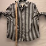 Chico's  Button Up Striped Top Black White XL Photo 9