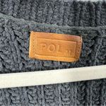 POL gray Chunky Chenille Knit Short Sleeve V-Neck Sweater Top Size M Photo 1