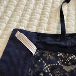 Adore Me Adored by  32C Longline Underwire Floral Lace Demi Cup Bra Blue Black Photo 9