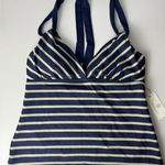 Helen Jon Women's Floating Halter Neck Tankini Top Size S Navy Blue‎ Stripe Blue Photo 0