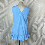 Marni Ruffle Cotton Poplin Tank Top in Lake Blue Size 36 / US 0 Photo 7