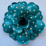 Joan Rivers Vintage  Chunky Blue Floral PolkaDot Layered Statement Brooch Pin LG Photo 1