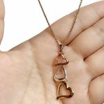 Boutique Dainty Tricolored Heart Trendy Necklace Photo 5