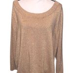 Lane Bryant Gold Sparkle Metallic Boat Neck Pullover Sweater 26/28 PLUS SIZE Photo 0