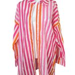 Beach Riot  Alexa Top Coverup Large Pink Sunset Stripes Beach Vacation Flowy NWOT Photo 4