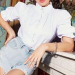 Nasty Gal  Pearl Button Down High Neck Blouse Photo 0