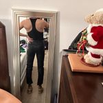 JO NO FUI Genuine Leather Crop Black Pants Size 24 Photo 2