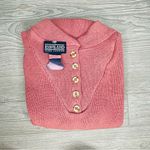 Lands' End Vintage  NWT women’s quarter button long sleeve sweater shirt Med retro Photo 1