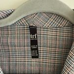 ZARA Gray Plaid Double-Breasted Short Sleeve Blazer with Black Tie Size Medium Photo 2