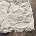 Free People We The Free White Distressed Jean Shorts Frayed Hem Photo 4