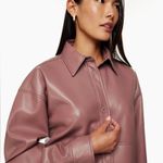 Babaton  Pelli Hip Pink Vegan Leather Jacket Medium Aritzia Photo 3