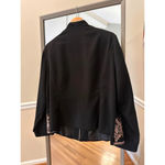 R&K Black Blazer Women’s 20W Embroidered Pink Trim Plus‎ Size Career Jacket Photo 4